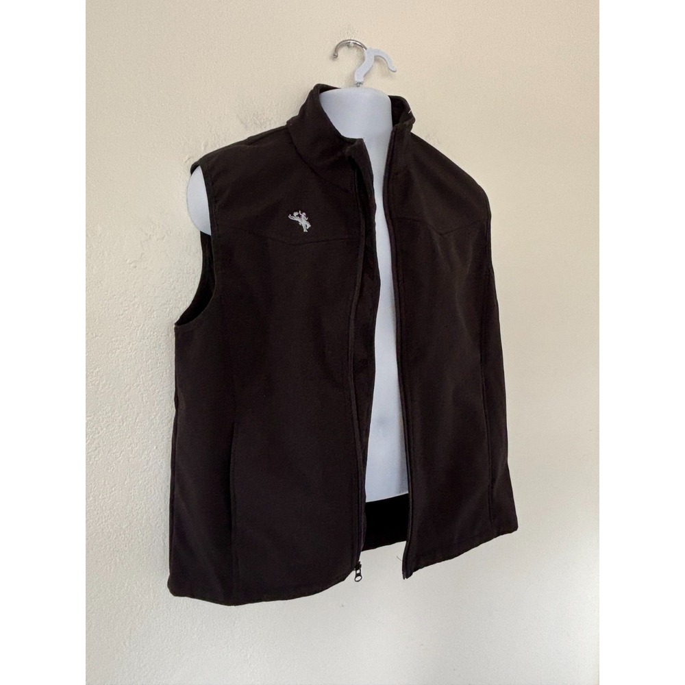 Wyoming Traders Microfiber Vest Large Black Full Zip Ranch Cowboy Soft Shell